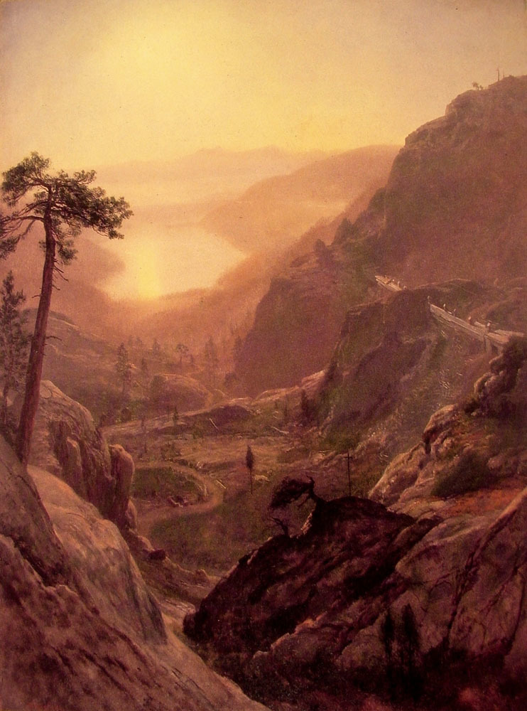 Albert Bierstadt Painting View of Donner Lake, California